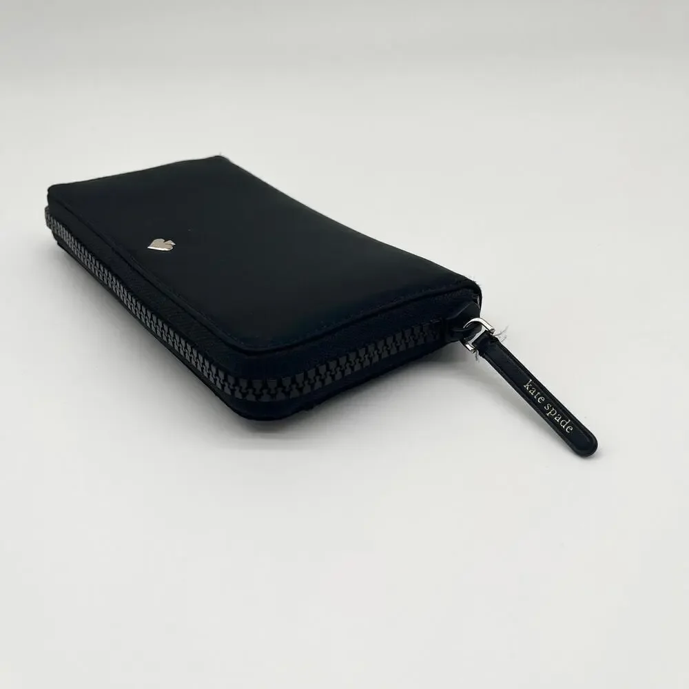 KATE SPADE NWOT Nylon Black Zip-Around Long Wallet, RETAILS $198